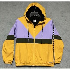 PINK Victoria´s Secret Anorak Sherpa Lined Windbreaker Hooded Zip Jacket XS Soft